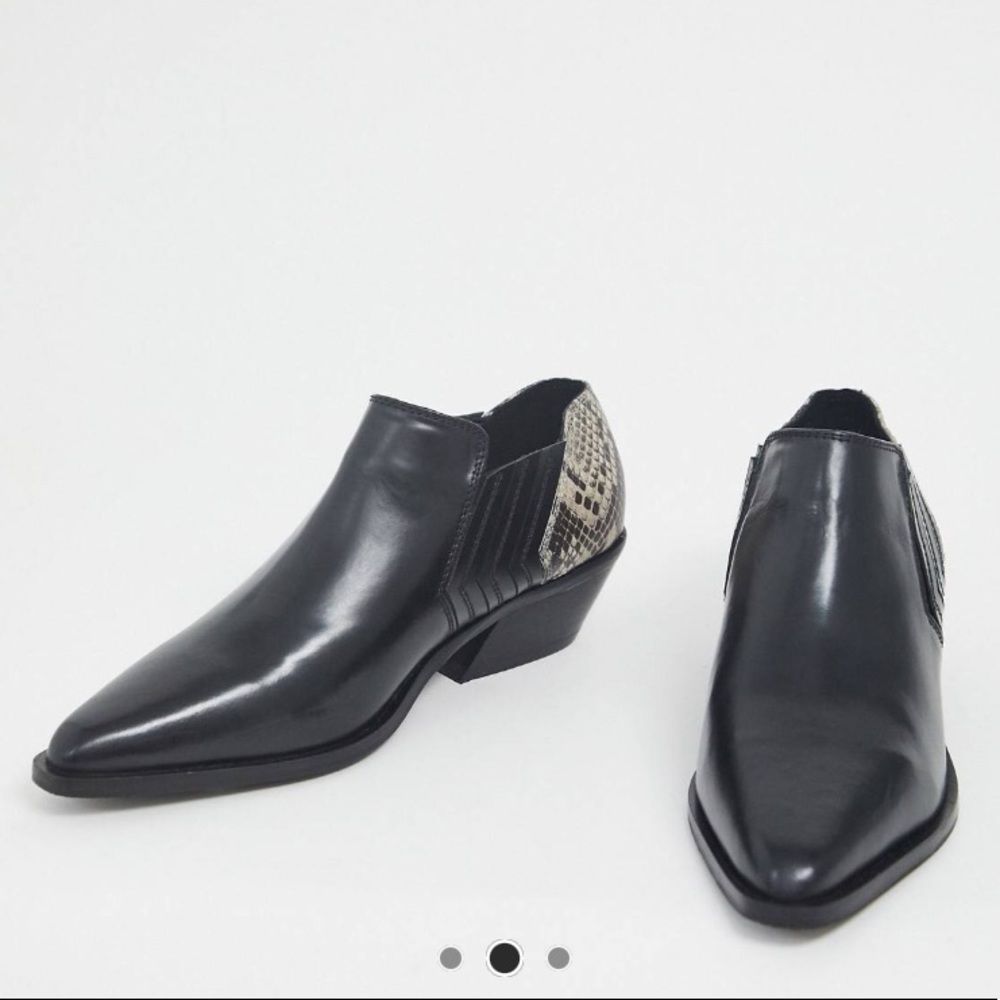 Leather Western Snakeskin Shoe Boot